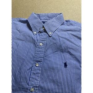 Polo Ralph Lauren - Blue  Striped‎ Shirt - Size Large - 100%Cotton Stretch $120